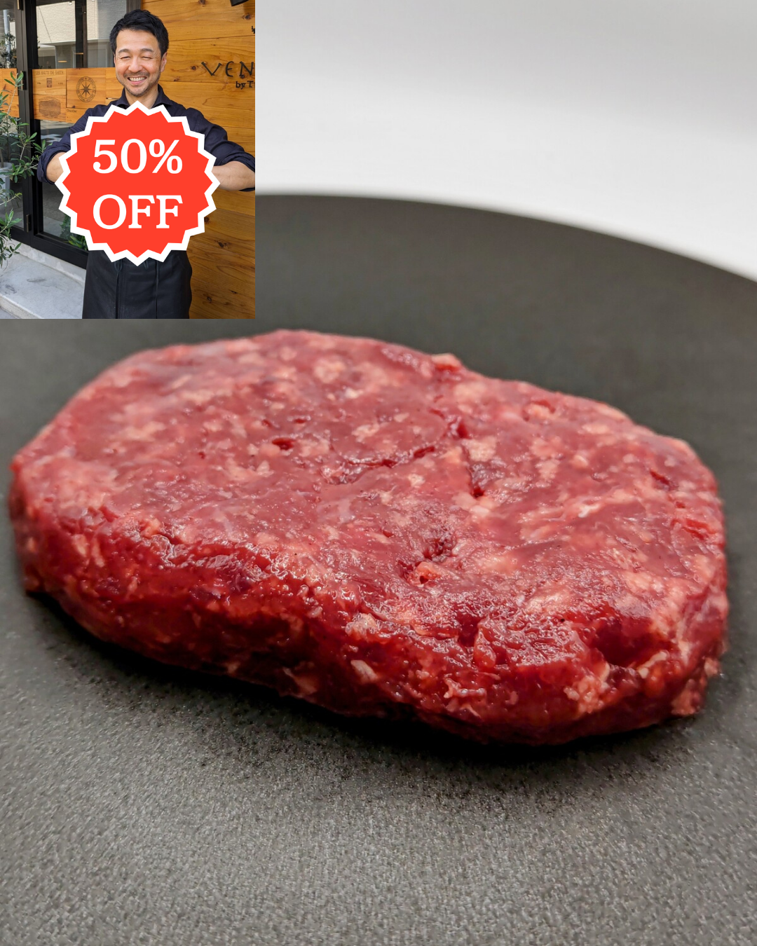 ありがとうSALE🙏<BR>日本鹿【生】ハンバーグ120g<BR>※一度のご注文で5個まで<BR>九州産天然日本鹿100%<BR>✨アスリートも注目!のスーパーフード!